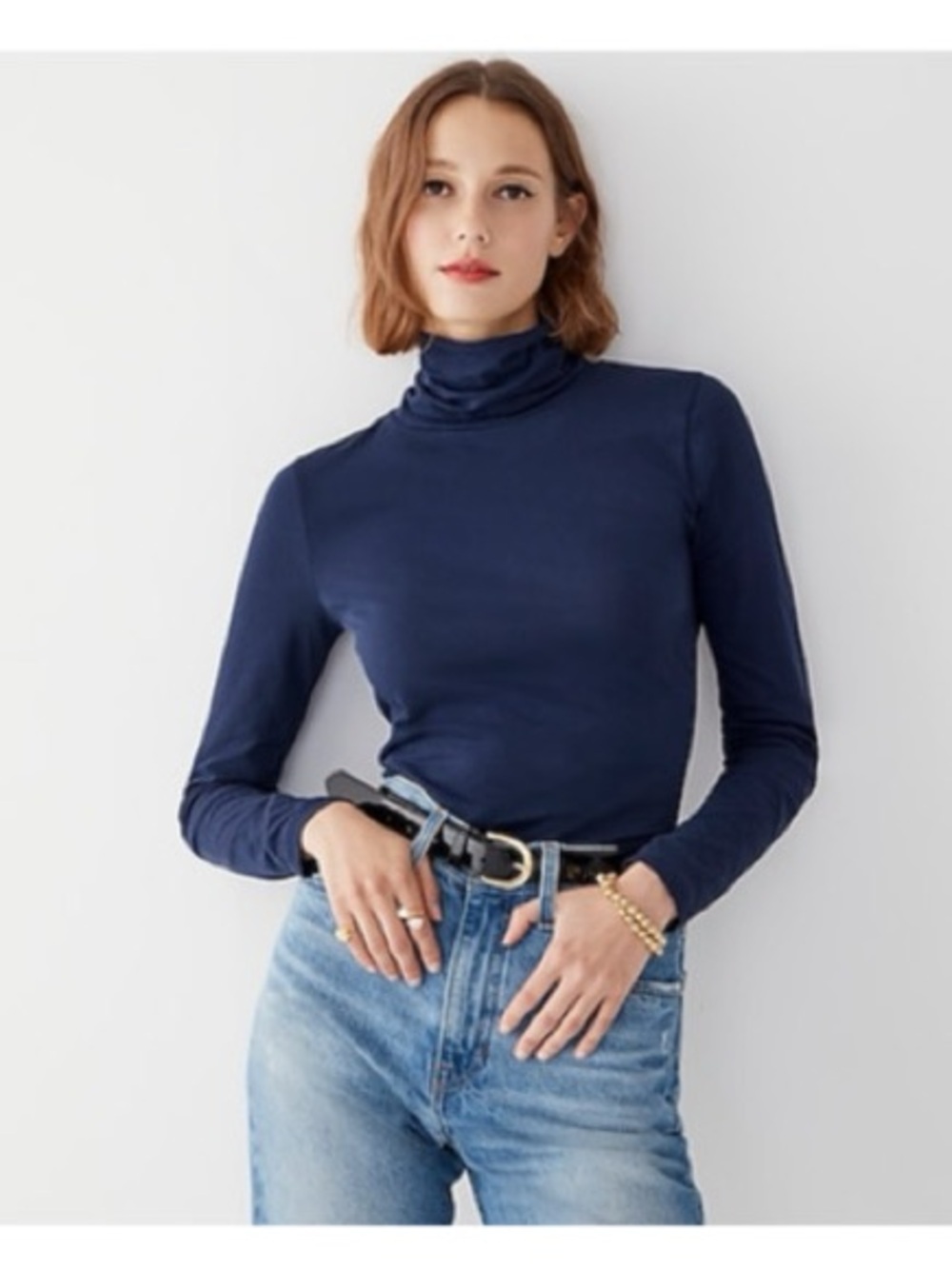 J.Crew Tissue Turtleneck Women's Small 100% Cotton